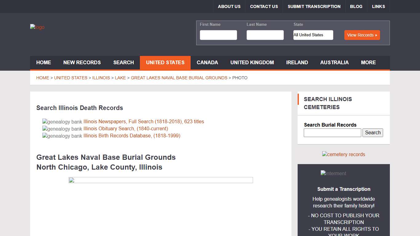 Great Lakes Naval Base Burial Grounds - Lake County, Illinois